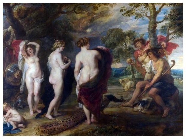 Репродукция на холсте Суд Париса (The Judgement of Paris) №1 Рубенс Питер Пауль 54см. x 40см.