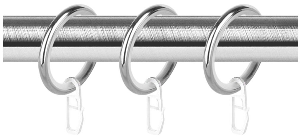 Кольцо с крючком OLEXDECO пластиковой вставкой 19 мм, Нержавеющая сталь
