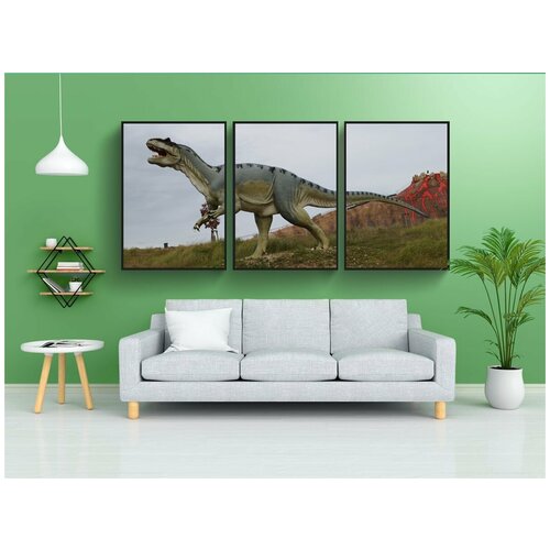 фото Набор модулных постеров для интерьера "тираннозавр, тиранозавр, тиранозавр рекс" 60x90 см. в тубусе, без рамки lotsprints