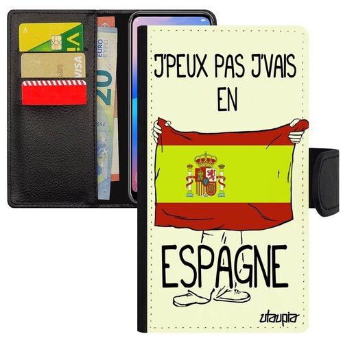 фото Защитный чехол книжка на смартфон // xiaomi mi 8 lite // "еду в испанию" рисунок страна, utaupia, белый