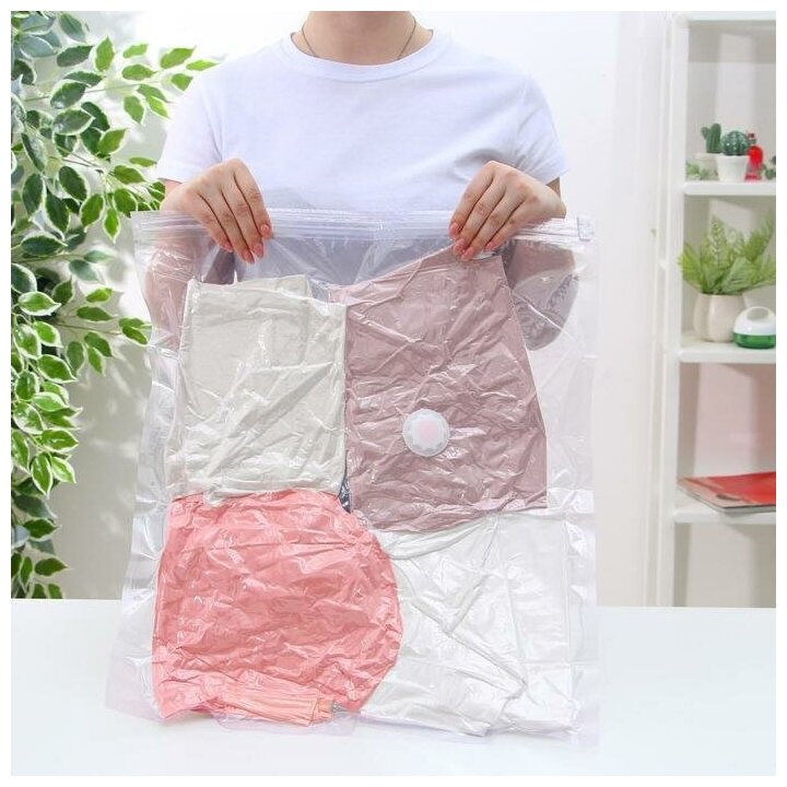 Вакуумный пакет для хранения одежды «Лаванда», 50×60 см, ароматизированный, прозрачный
