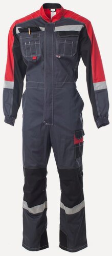 Изображение товара Комбинезон "Формула" с СОП, серый с красным. Размер: 50-52. Рост: 170-176 см.