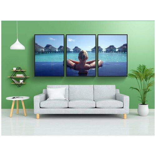 фото Набор модулных постеров для интерьера "праздничный день, посмотреть, девочка" 60x90 см. в тубусе, без рамки lotsprints