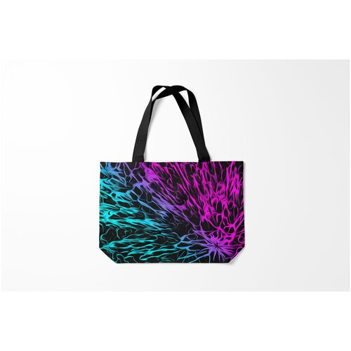 фото Сумка-шоппер / 46х35 см / неоновые принты / разные разводы неон burnettie