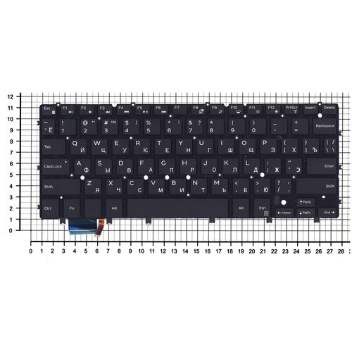 Клавиатура для ноутбука Dell XPS 13 9343 черная с подсветкой