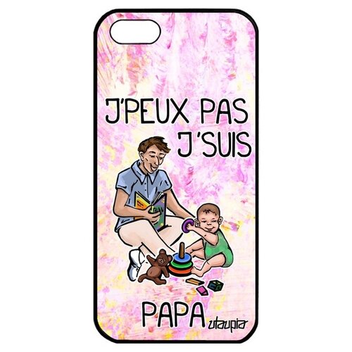 фото Противоударный чехол для телефона // iphone 5 5s se (2016) // "не могу - стал папой!" карикатура повод, utaupia, светло- розовый