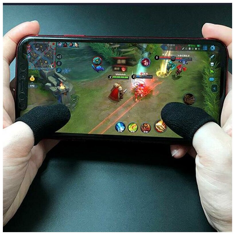 Сенсорные игровые напальчники-триггеры для телефонных игр PUBG CoD черные 2 шт