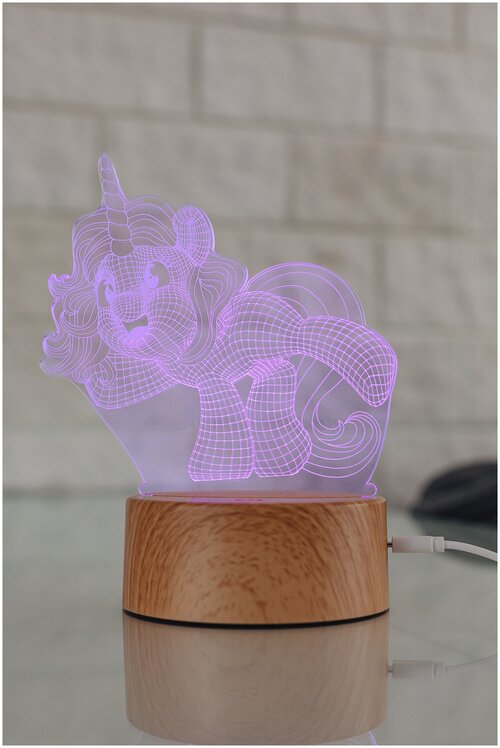 Светодиодный светильник 3D GLANZEN RPD-3D-RGB-PONY