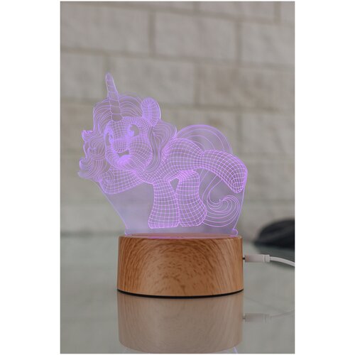 Светодиодный светильник 3D GLANZEN RPD-3D-RGB-PONY