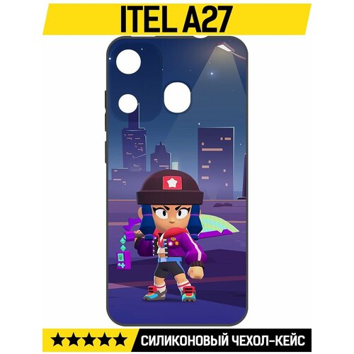 Чехол-накладка Krutoff Soft Case Brawl Stars - Героиня Биби для ITEL A27 черный чехол накладка krutoff soft case brawl stars героиня биби для wiko t3 черный