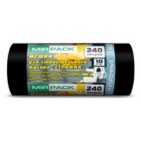 Мешки для мусора MIRPACK Стройка 240 л, 10 шт., черный