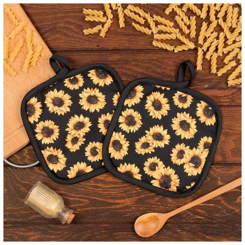 фото Кух. набор 2 пр. доляна "подсолнухи", прих. 17*17 см - 2 шт,100% п/э 5985587