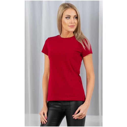 фото Футболка нежка, размер 44, красный/бордовый