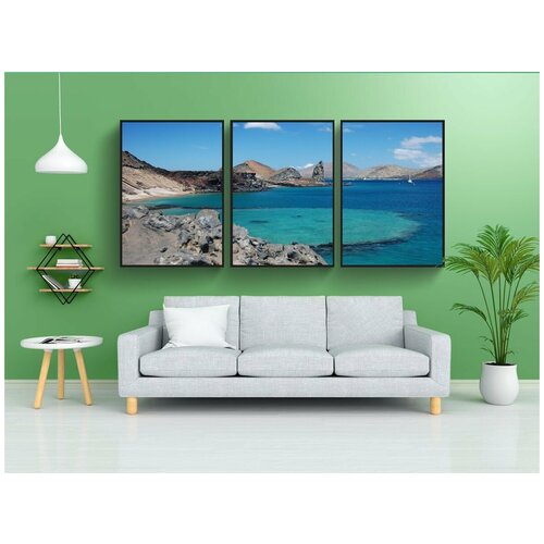 фото Набор модулных постеров для интерьера "галапагосские острова, остров, эквадор" 60x90 см. в тубусе, без рамки lotsprints