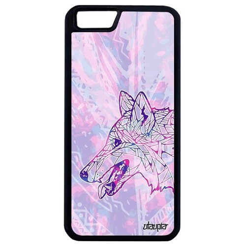 фото Яркий чехол на телефон // iphone 6 plus // "волк" хищник зверь, utaupia, розовый