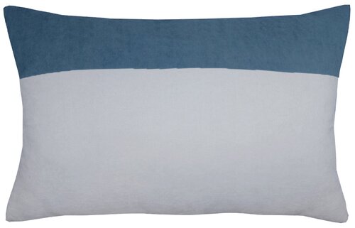 Наволочка - чехол для декоративной подушки на молнии T&I Annabella 45 х 65 см, серый, синий