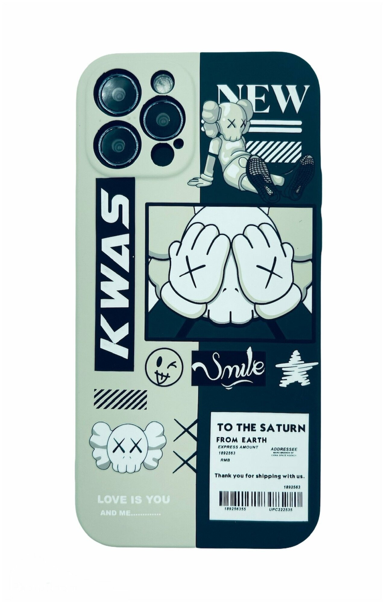 Чехол накладка Luxo Kaws для iPhone 12 pro чехол с защитой камер силиконовый