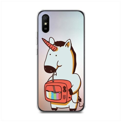 фото Силиконовый чехол "единорог и телевизор" на xiaomi redmi 9a / сяоми редми 9а case place