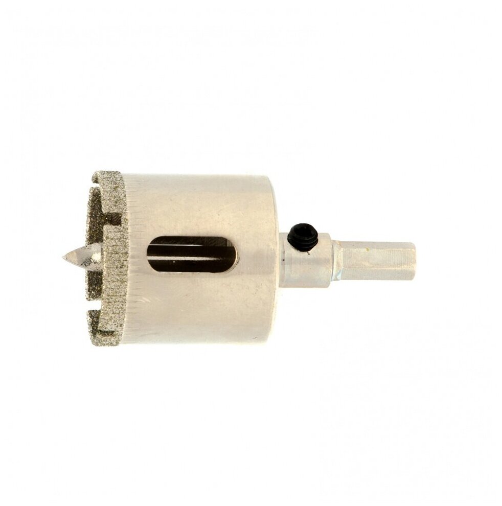 фото Сверло по керамической плитке и стеклу, 30 х 55 мм, шестигранный хвостовик, с центрующим сверлом Сибртех