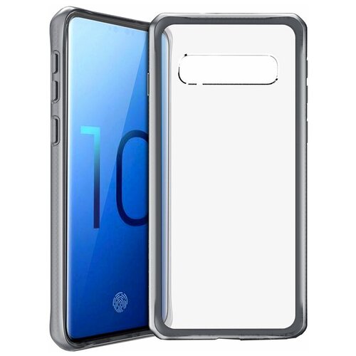 фото Антибакт. чехол-накладка itskins hybrid mkii для samsung galaxy s10 чёрный/прозрачный