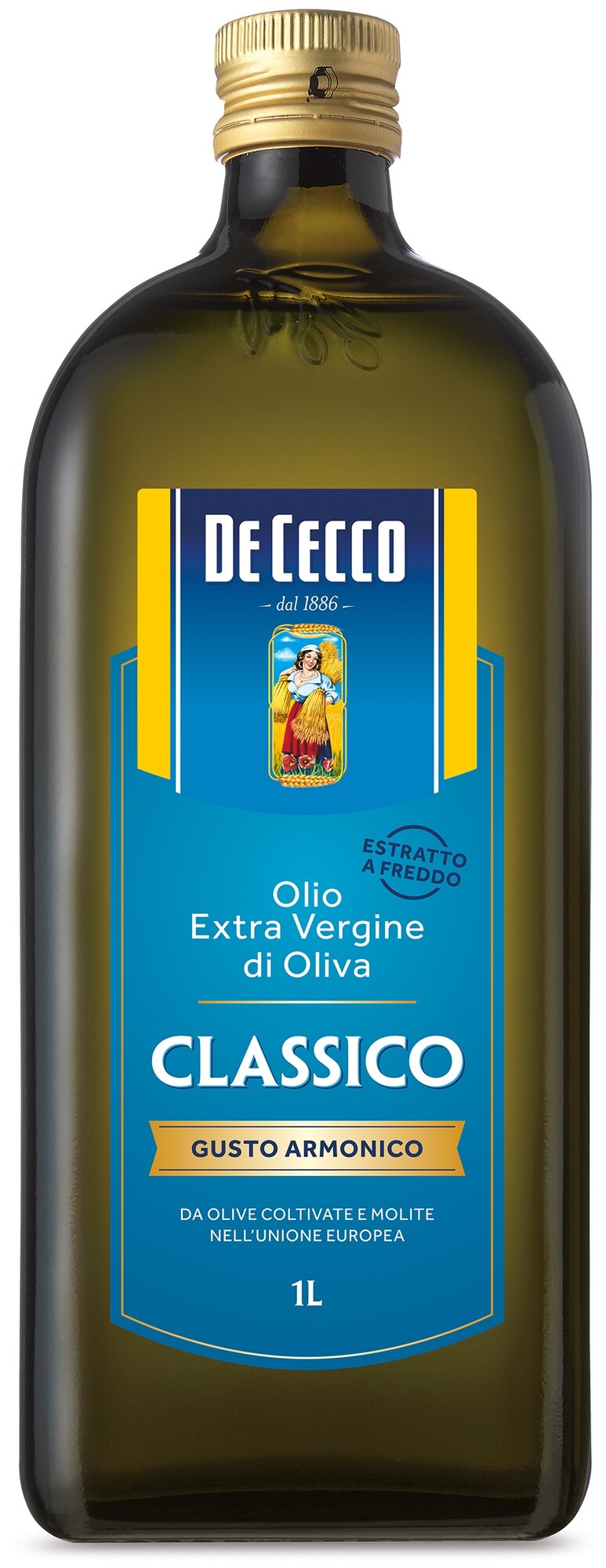 Масло оливковое De Cecco нерафинированное Extra Virgin Classico стеклянная бутылка