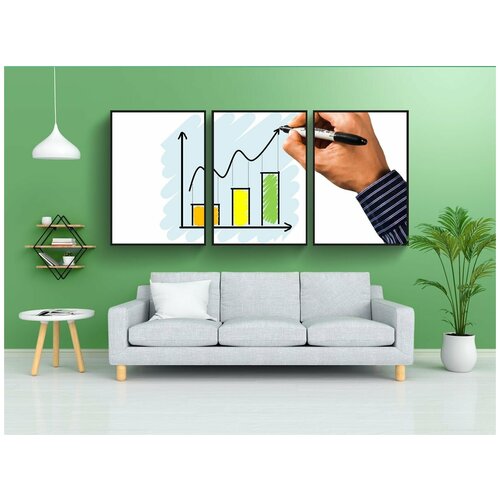 фото Набор модулных постеров для интерьера "график, диаграмма, вложение" 60x90 см. в тубусе, без рамки lotsprints