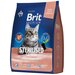 Корм Brit Premium Sterilised Salmon для стерилизованных кошек, с лососем, 8 кг