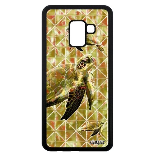 фото Простой чехол для мобильного // galaxy a8 2018 // "черепаха" дизайн стиль, utaupia, светло-зеленый