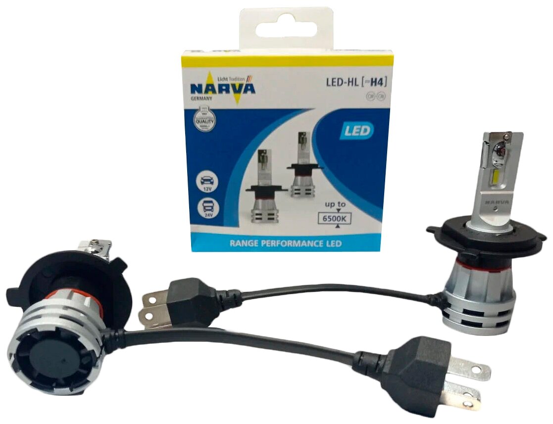 NARVA комплект ламп светодиодных LED H4 RANGE PERFORMANCE 6500K 18032, 2шт - фотография № 3
