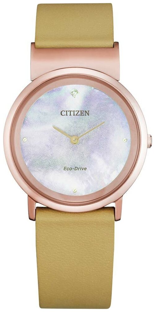 Наручные часы CITIZEN Eco-Drive EG7073-16Y, бежевый, коричневый