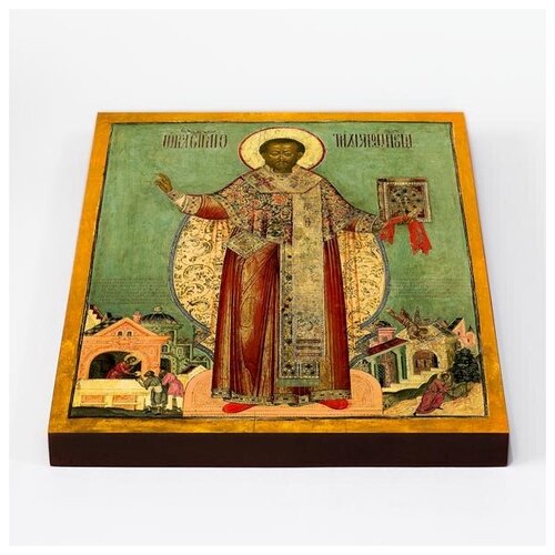 Святитель Тихон, епископ Амафунтский XVII-XVIII в, на доске 20*25 см