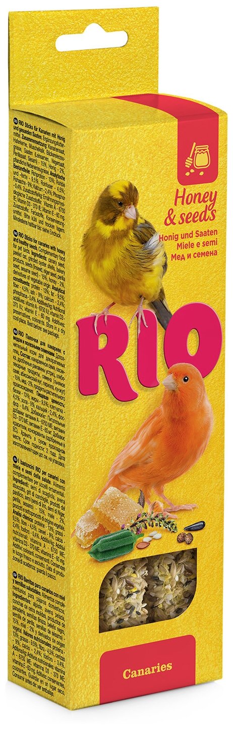 Лакомство для птиц RIO с медом и полезными семенами , 80 г , 2 шт. в уп.