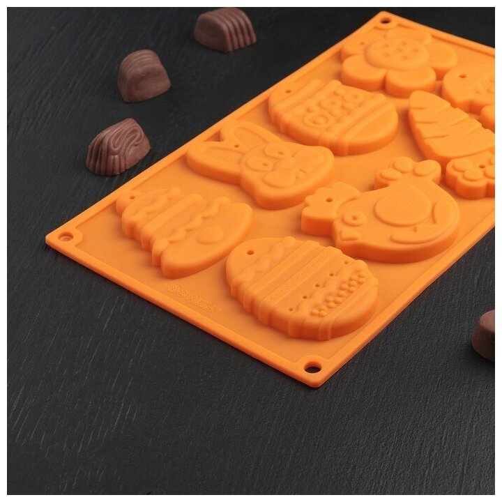 Форма для шоколада «Животные», 30×17×1 см, 8 ячеек (7,7×6 см), цвет микс - фотография № 2
