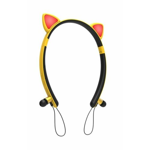 Беспроводные наушники кошачьи ушки CAT EAR ZW-29 / желтые