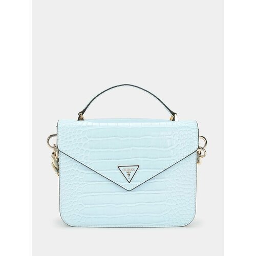 фото Сумка багет guess guess-original-casual-gladko-blue, фактура под рептилию, бирюзовый, синий