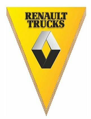 Вымпел треугольный RENAULT trucks фон желтый (260х200) цветной (уп.1шт) SKYWAY