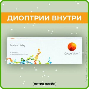 Контактные линзы CooperVision Proclear 1 day (30 линз) +0.50 R 8.7, однодневные, прозрачные