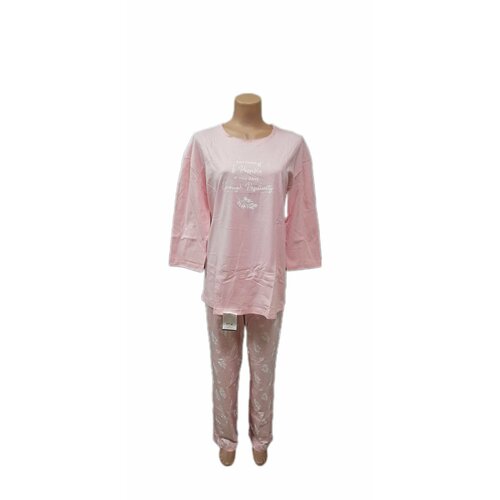 фото Пижама свiтанак, брюки, джемпер, укороченный рукав, пояс на резинке, трикотажная, размер 100, коралловый