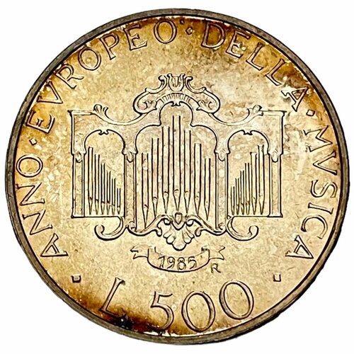 Италия 500 лир 1985 г. (Год музыки) клуб нумизмат монета 500 лир италии 1985 года серебро 200 лет художнику пьеро мадзони
