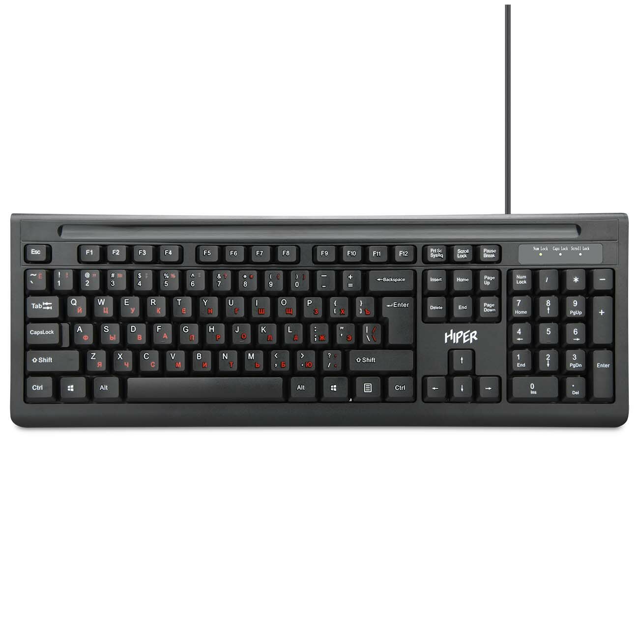 HIPER WIRED KEYBOARD HOK-121, USB, 104, 1.5m, black