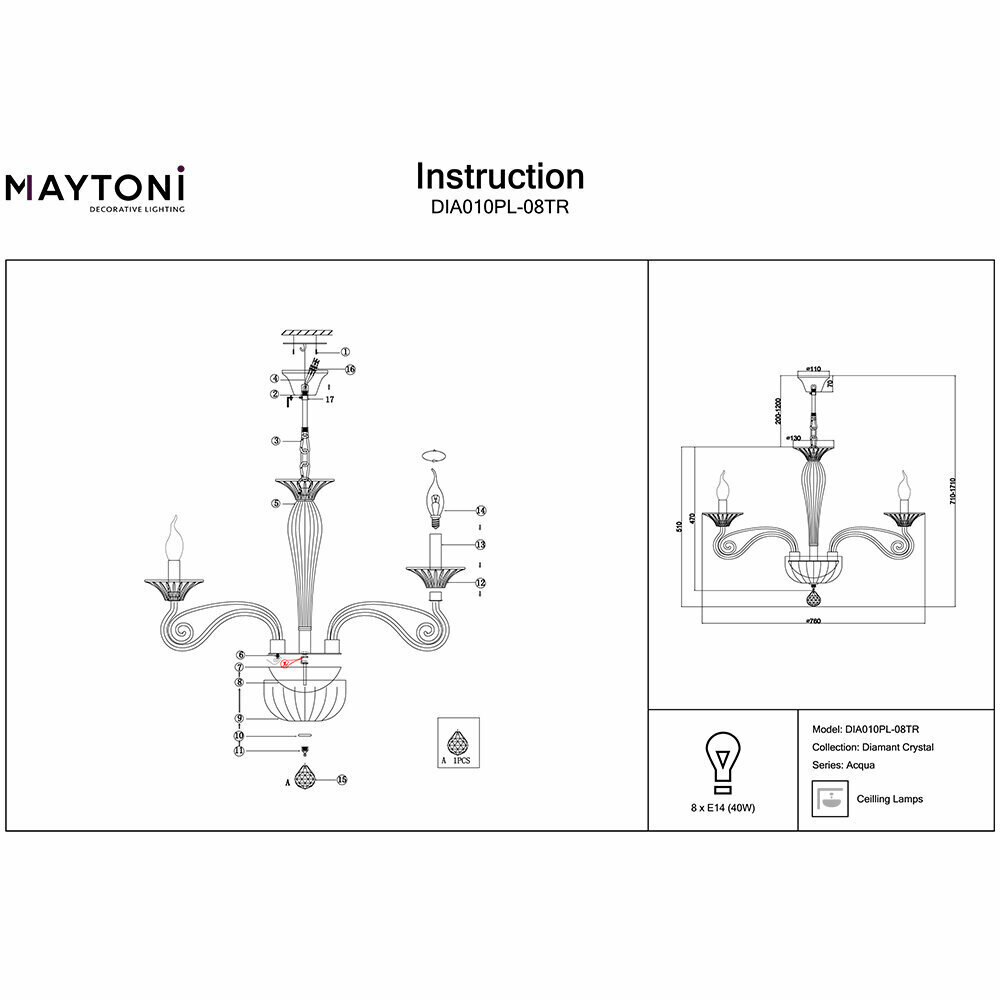 Подвесная люстра Maytoni Acqua - фото №3