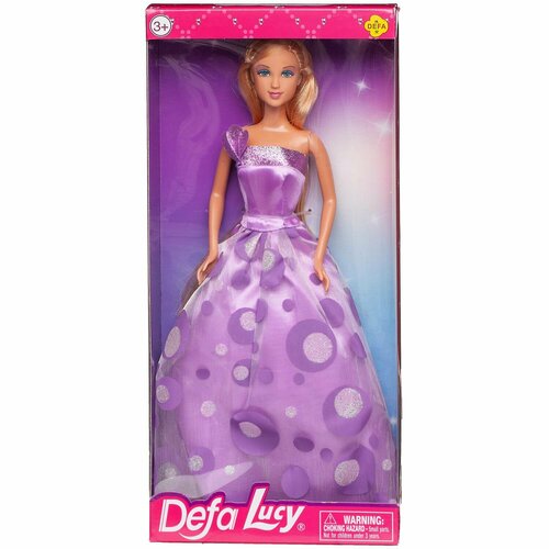 Кукла Defa Lucy Светский раут в фиолетовом длинном вечернем платье 29 см кукла defa lucy светский раут в вечернем платье 3 вида 29 см 8308d
