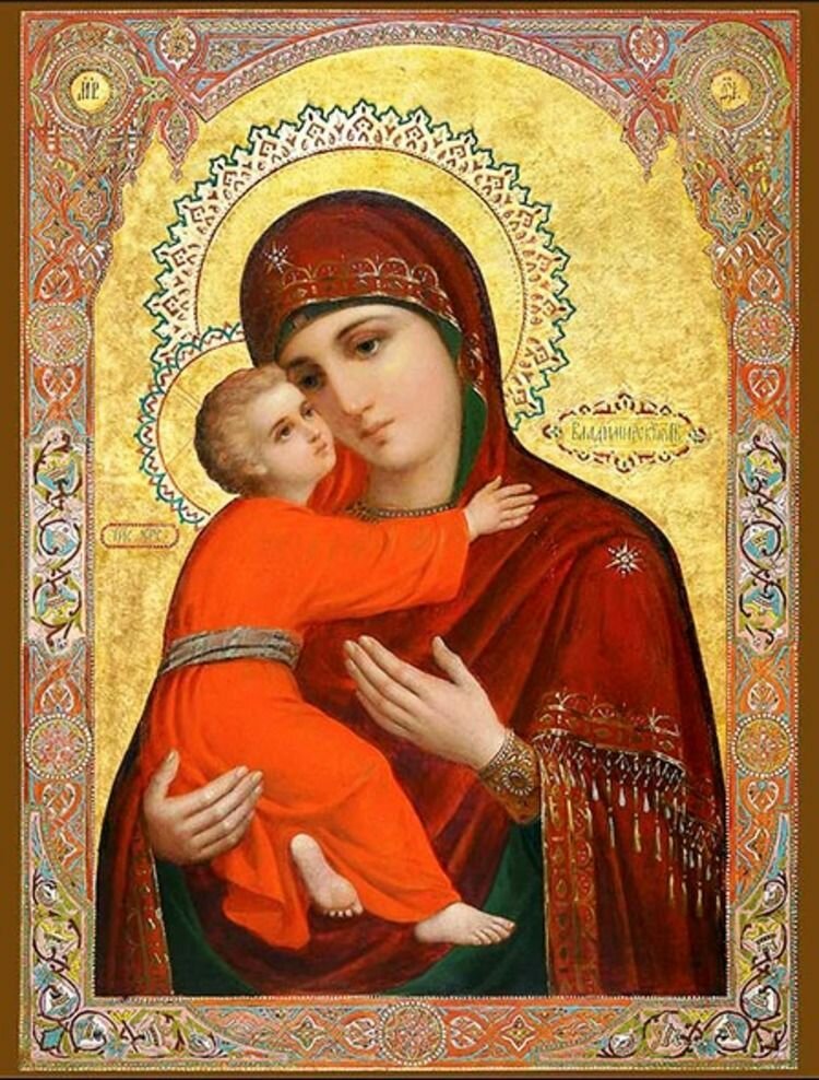 Икона Божия Матерь Владимирская на дереве
