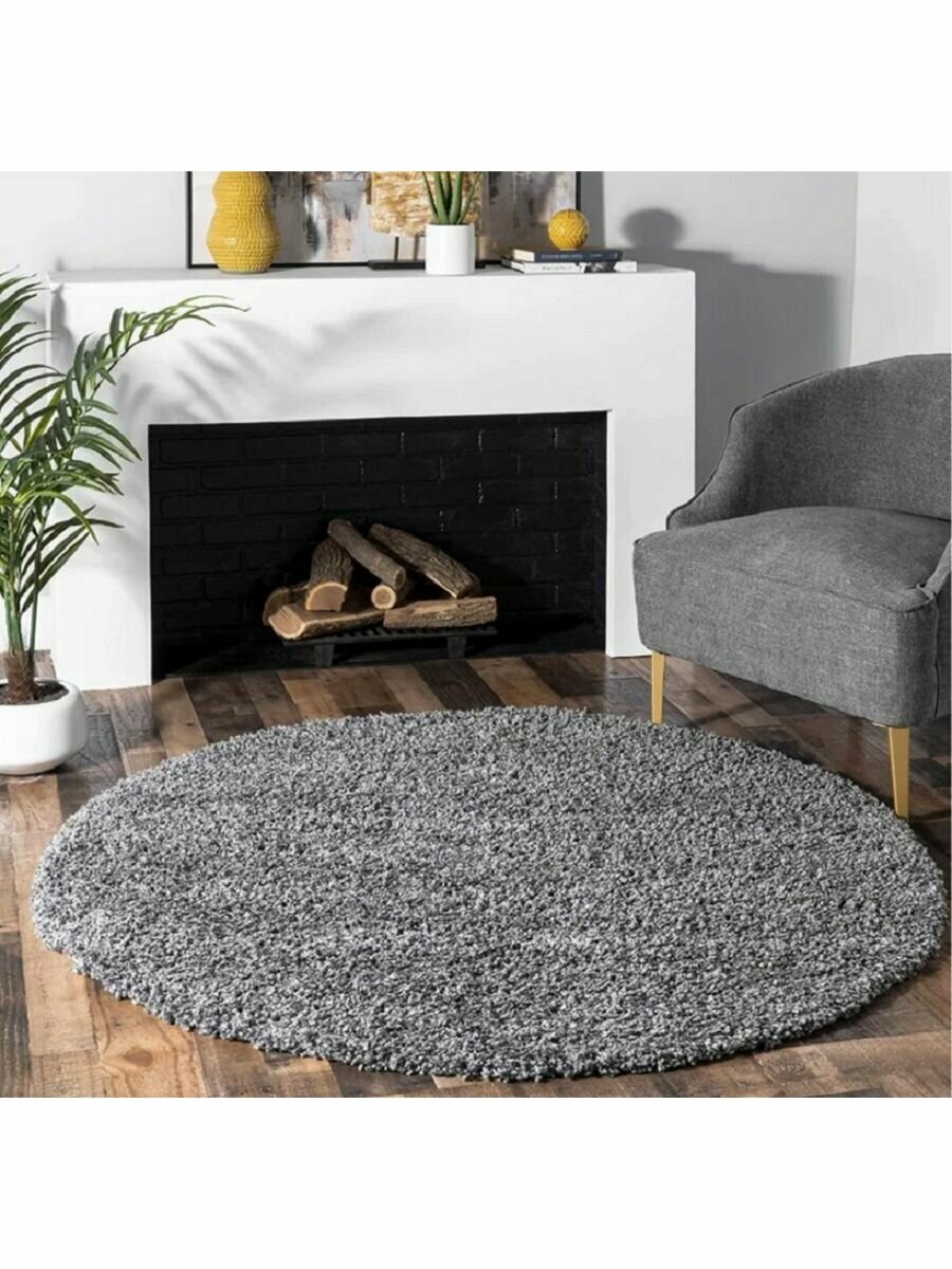 фото Ковер комнатный на пол Шегги 80х80 круглый 01