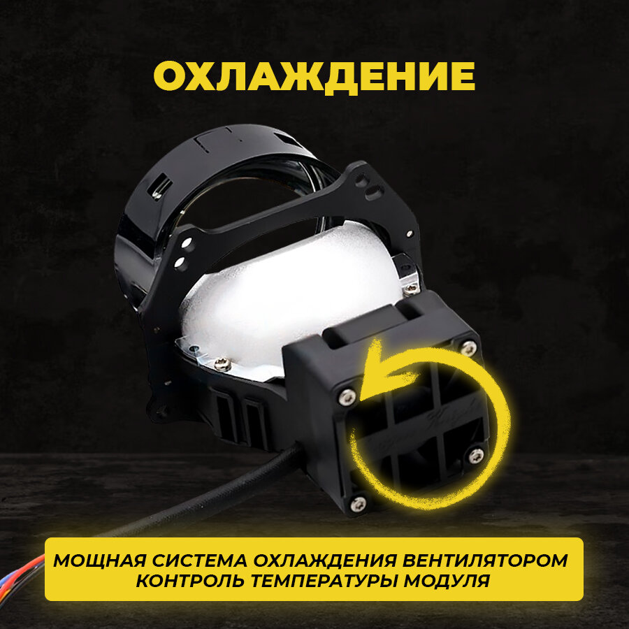 Bi led линзы автомобильные в фары ближнего и дальнего света 12в biled aozoom K3 Dragon Knight DK-200 New 2022 Original 3 дюйма hella 3r (2 шт.) — фото 4
