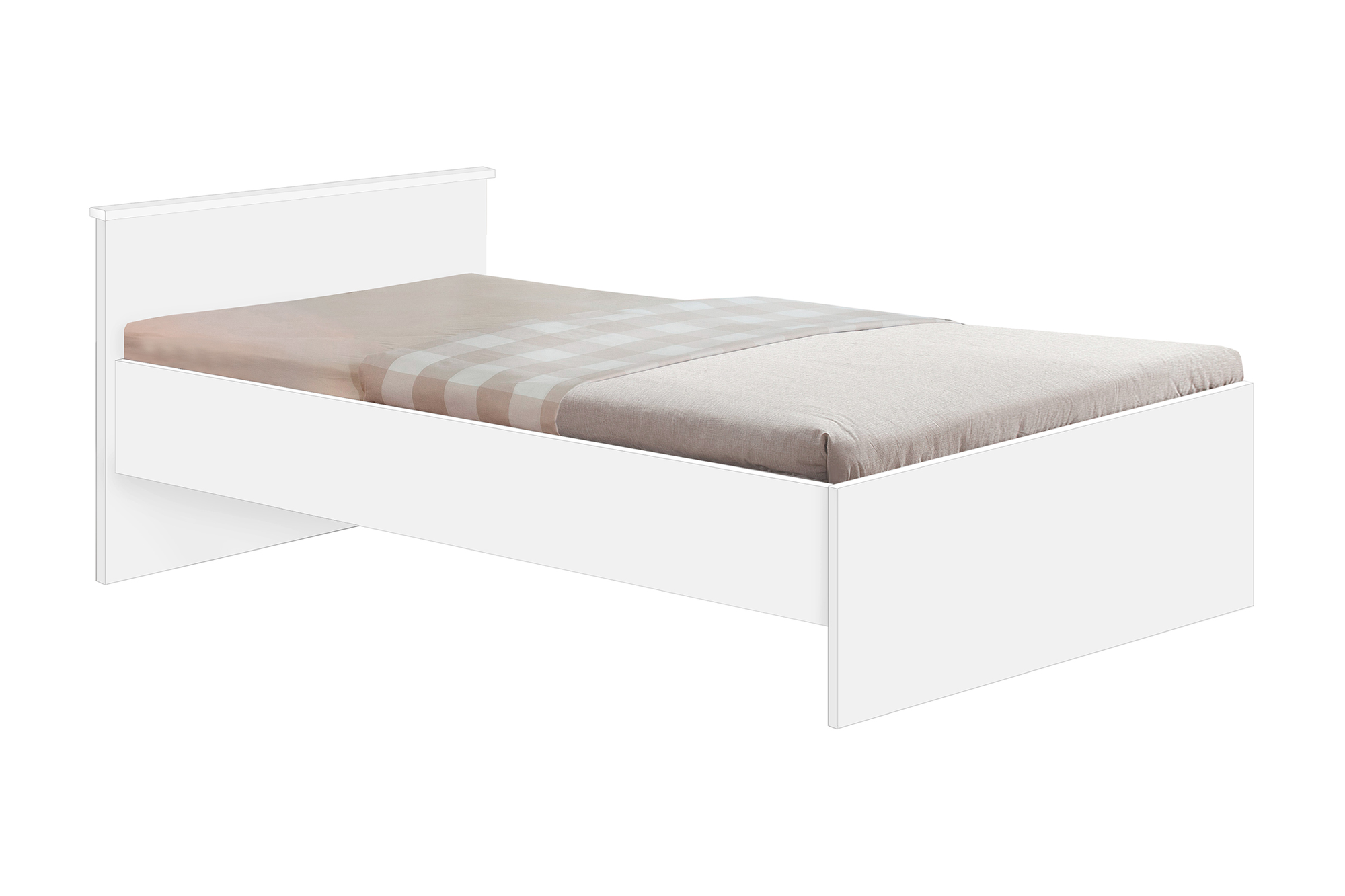 Кровать Боровичи-Мебель Мелисса с реечным основанием белая 205х90х85 см