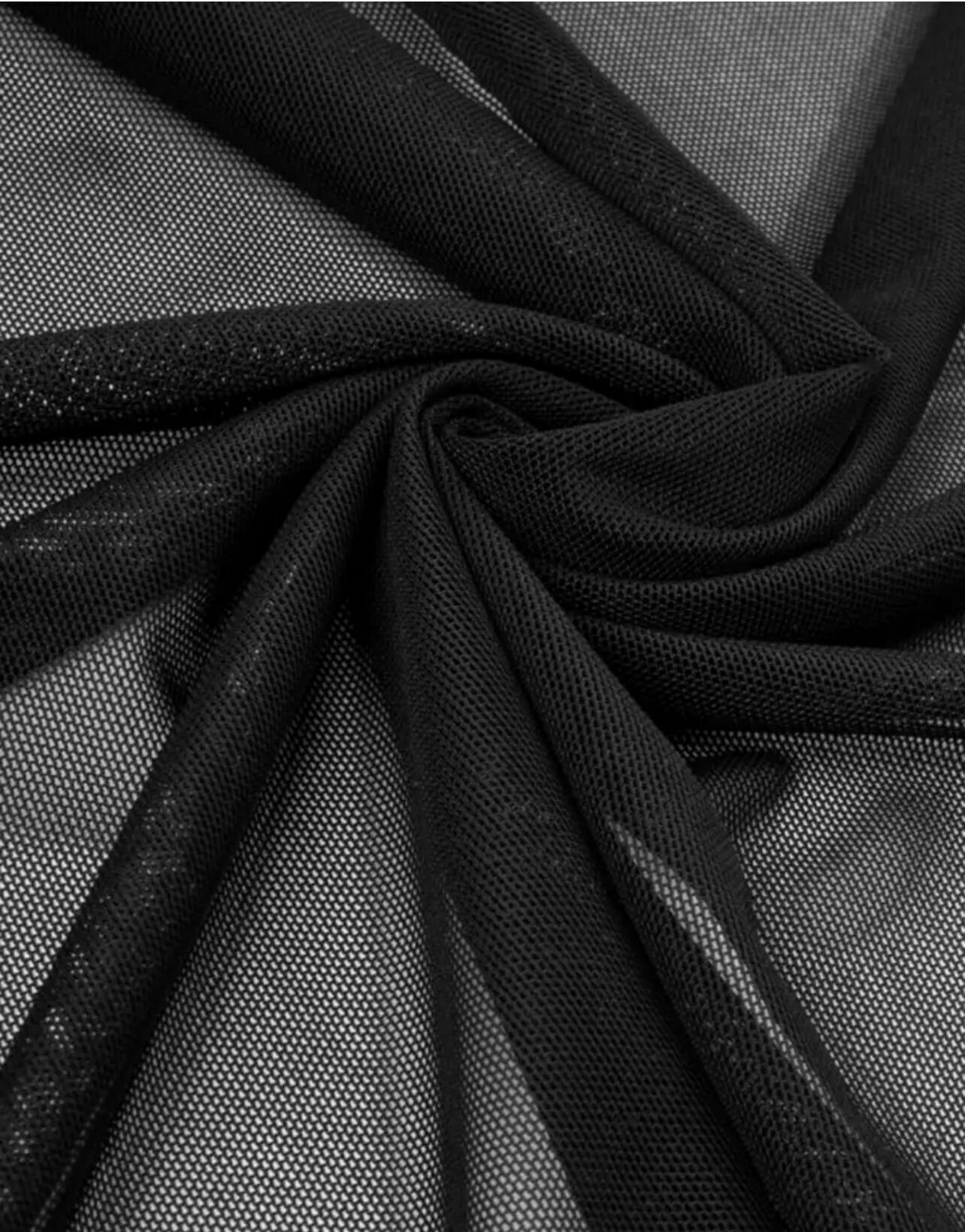 Ткань сетка-стрейч черная, отрез 1м, ширина 145 см.