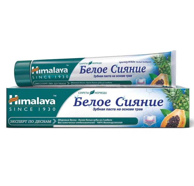 Himalaya Herbals Зубная паста, Белое сияние Sparkly white, 75 мл, 75 г