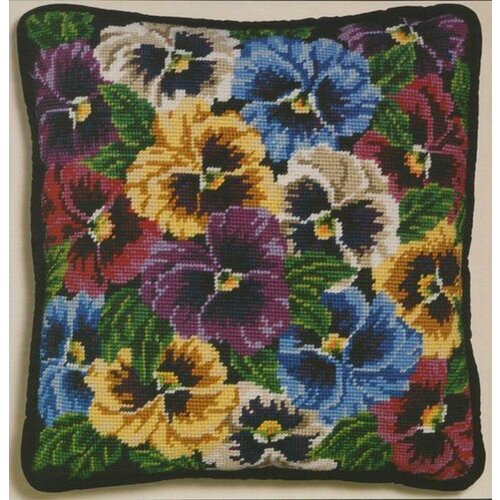 фото Pansies pillow top #06-10 janlynn набор для вышивания 35.6 x 35.6 см гобелен