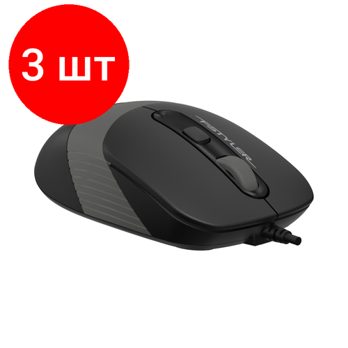 Комплект 3 штук Мышь компьютерная A4Tech Fstyler FM10ST серый 1600dpi silent USB4but 723300₽